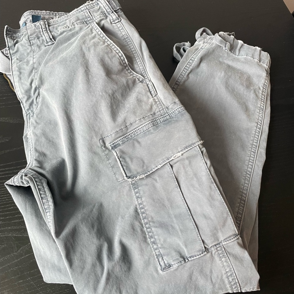 American Eagle Outfitters Washed Blue Cargo Pants